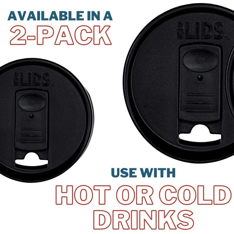 iLIDS Mason Jar Drink Lid, Regular Mouth, USA Made, Black, Pack of 2 - Image 3